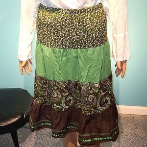 Jolt green floral print skirt